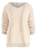 Drawstring Fluffy Hoodie