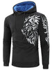 Tiger Print Color Block Hoodie