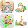 HE0603 Baby Piano Fitness Mat Newborn Educational Toy with Light / Music / 4 Animal Cartoon Rattles / 1 Small Mirror