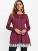 Lace Hem Button Detail T-shirt