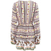 Elastic Waist Long Sleeve Bohemia Print Dress