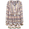 Elastic Waist Long Sleeve Bohemia Print Dress