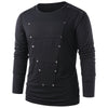 Casual Geometric Embellished Round Neck T-shirt