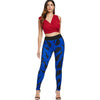 Black Cats Print Elastic Waist Pants