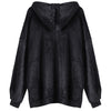 Hooded Long Sleeve Fleece Loose Zipper Pocket Solid Color Women Hoodie