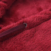 Hooded Long Sleeve Fleece Loose Zipper Pocket Solid Color Women Hoodie