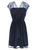 Lace Panel Back Cutout Mini Club Dress