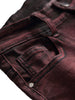 Color Wash Stretchy Ripped Jeans