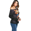 Halloween Print Skew Neck Sweatshirt