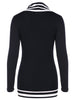 Long Sleeve Slim Fit Stripe Brim T-shirt