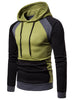 Color Blocking Casual Drawstring Hoodie