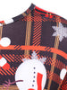 Christmas Plus Size Santa Claus Print Plaid Dress