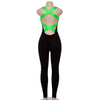 Scoop Neck Sleeveless Backless Criss-cross Strap Women Yoga Jumpsuit