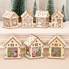 Christmas Glowing Cabin Creative Xmas Snow House with Lights Wooden Cabins