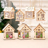 Christmas Glowing Cabin Creative Xmas Snow House with Lights Wooden Cabins