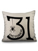 Halloween Date Spider Print Decorative Linen Pillowcase
