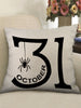 Halloween Date Spider Print Decorative Linen Pillowcase