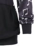 Musical Notes Print Hoodie with Front Pocket