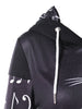 Musical Notes Print Hoodie with Front Pocket