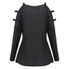 Skull Print Cut Out Full Sleeve T-shirt