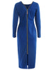 Long Sleeve Zip Back Slim Dress