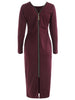 Long Sleeve Zip Back Slim Dress