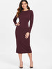 Long Sleeve Zip Back Slim Dress