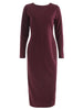 Long Sleeve Zip Back Slim Dress