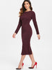 Long Sleeve Zip Back Slim Dress