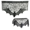 Halloween Decor Haunted House Gothic Black Lace Spider Web  Curtains