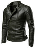Zippers Embellished Casual Faux Leather Jacket