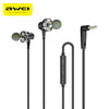 Awei Z1 Dual Drivers Wired In-ear Earphone Deep Bass Stereo with Mic