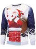 Santa Print Christmas Pullover Sweatshirt