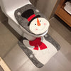 Snowman Toilet Seat Cover Rug Set Christmas Decoration for Home Hotel