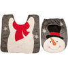 Snowman Toilet Seat Cover Rug Set Christmas Decoration for Home Hotel