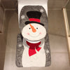 Snowman Toilet Seat Cover Rug Set Christmas Decoration for Home Hotel