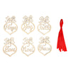 6PCS Wooden Christmas Ornaments Crafts Laser Hollowed Pendants