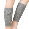 Women Winter Handmade Flower Knitted Middle Warm Boot Socks for Girls