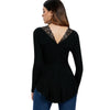 Lace Panel High Low Peplum Knitwear