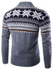 Geometric Snowflake Pattern Christmas Knitted Cardigan