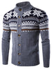 Geometric Snowflake Pattern Christmas Knitted Cardigan
