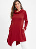 Cowl Neck Asymmetrical Pullover T Shirt