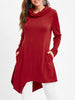 Cowl Neck Asymmetrical Pullover T Shirt