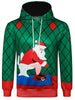 Santa Claus Printed Kanga Pocket Hoodie
