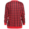 Christmas Cat Print Plaid Sweatshirt