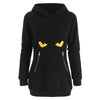 Black Cat Hoodie with Zipper Kangaroo Pocket