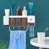 Wall Mounted Toothbrush Holder Automatic Toothpaste Dispenser Bathroom Shelf
