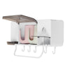 Wall Mounted Toothbrush Holder Automatic Toothpaste Dispenser Bathroom Shelf