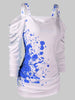 Halloween Cold Shoulder Blood Splatter T-Shirt