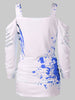 Halloween Cold Shoulder Blood Splatter T-Shirt